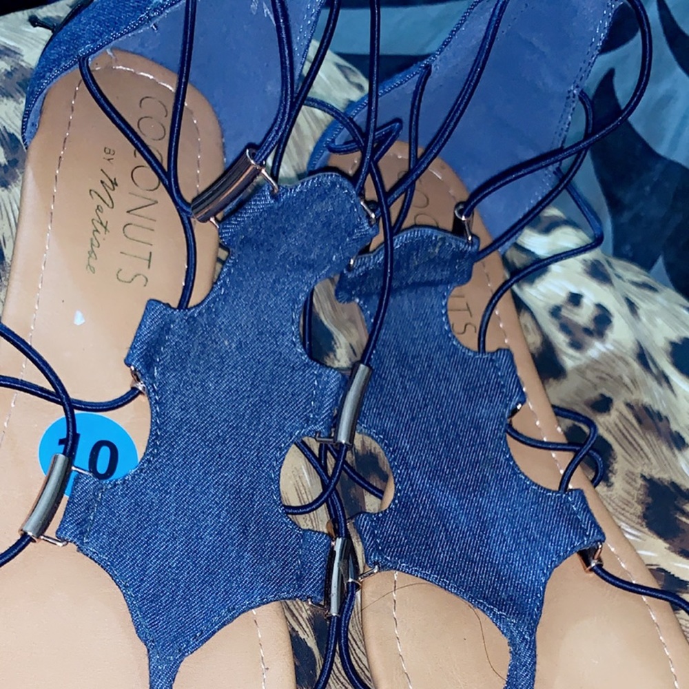 Denim Gladiator sandals